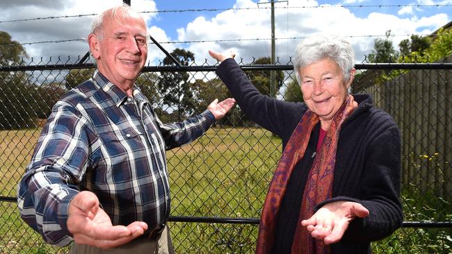 Friends of the Highett Grassy Woodland members Michael Norris and Pauline Reynolds are pretty happy about the new woodland site. Picture: Josie Hayden