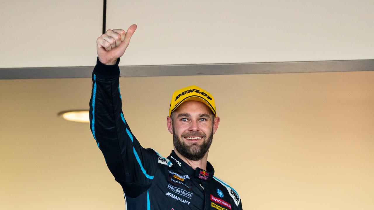 TOWNSVILLE, AUSTRALIA - JULY 10: (EDITORS NOTE: A polarizing filter was used for this image.) Shane van Gisbergen driver of the #97 Red Bull Ampol Holden Commodore ZB during race 2 of the Townsville 500 round of the 2022 Supercars Championship Season at Reid Park on July 10, 2022 in Townsville, Australia. (Photo by Daniel Kalisz/Getty Images)