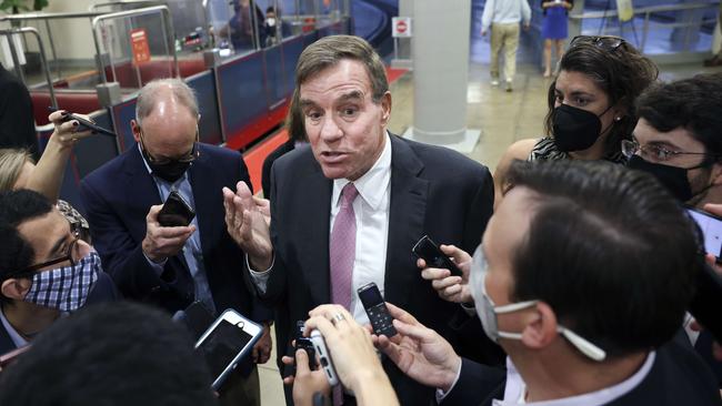 ‘We are …Thelma and Louise’: Democrat senator Mark Warner at the US Capitol on Wednesday. Picture: AFP