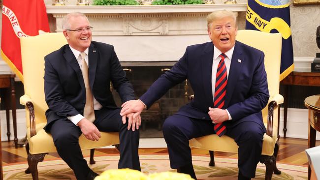 Australian Prime Minister Scott Morrison with US President Donald Trump. Picture: Adam Taylor