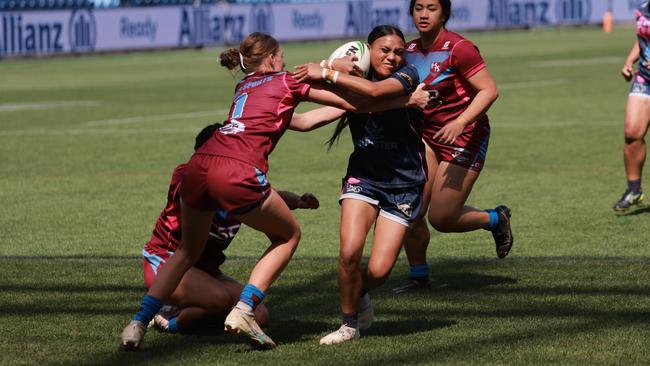 Mabel Park SHS’s Nazlyn Waaka- Rhind in the national final. Photo: Tim Pascoe