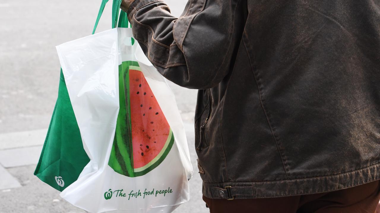 Woolworths stores in NSW, Queensland, Victoria and Western Australia stopped providing free single-use plastic bags on June 20. Picture: AAP Image/Peter Rae