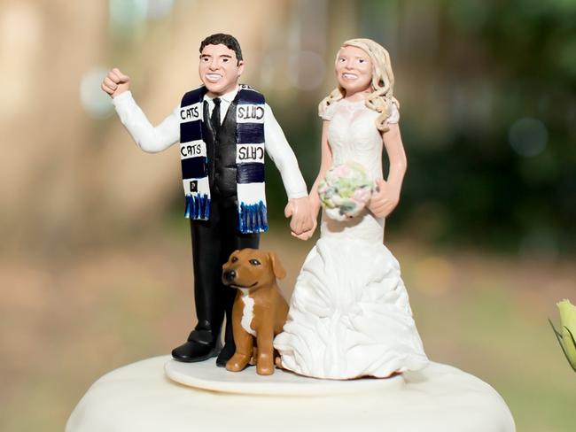Shelley and Daniel in miniature on their cake. Picture: Gemma Clarke