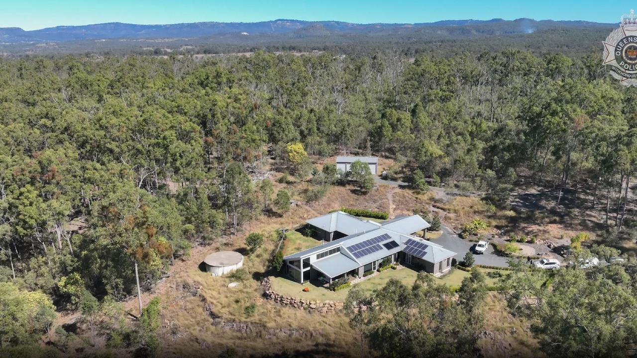 An aerial view of the Lockyer Valley property. Picture: Queensland Police