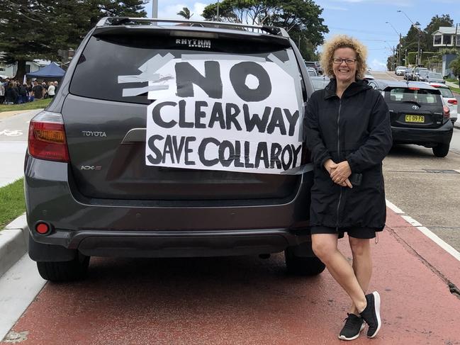 Cindy Attanasio protests the proposed clearways.