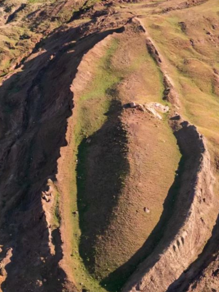 Creationists have long claimed that Noah’s ark is buried beneath a rocky spot known as the Durupınar site in eastern Turkey. Picture: NoahsArkScan.com