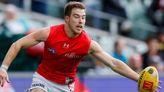 McGrath says teammate Zach Merrett was ‘realistic’ about the likelihood he would escape suspension and feature in the blockbuster game. Picture: Dylan Burns / Getty Images