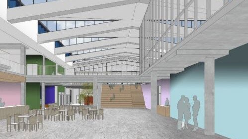 An artist impression of the interior of the proposed new senior campus at St Luke's Grammar School, Dee Why. Picture: Supplied.