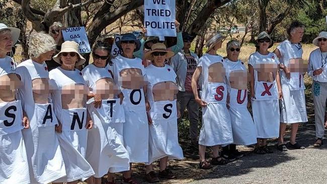 Three women were arrested after protesting during the Tour Down Under in South Australia. Picture: Extinction Rebellion.