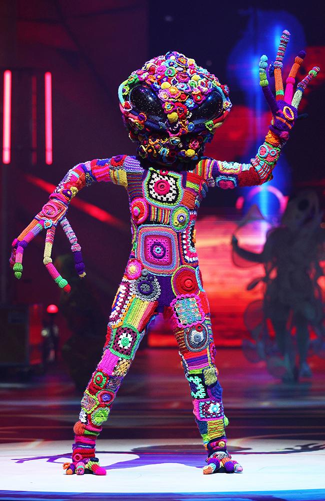 Joanne Van Wyk and Lena Van Der Wat (81 and 87) from South Africa, who, with their daughter/daughter-in-law Erna Van Der Wat from Auckland, crocheted this extraordinary alien – ‘Blooming Proof!’ – to win the Mars & Beyond section. Picture: Hagen Hopkins/Getty Images for World of WearableArt