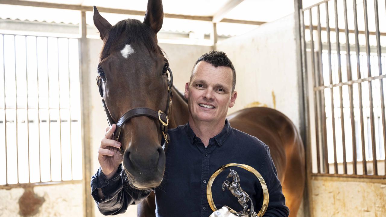 SYDNEY, AUSTRALIA - NCA NewsWIRE Photos - Sunday, 15 October, 2023:Everest winner Jay Pride with his winning horse Think About It at Warwick Farm Racecourse. Picture: NCA NewsWIRE  / Monique Harmer