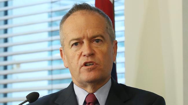 Opposition Leader Bill Shorten speaking at Labor's Women's Budget Statement event at Parliament House in Canberra. Picture Kym Smith