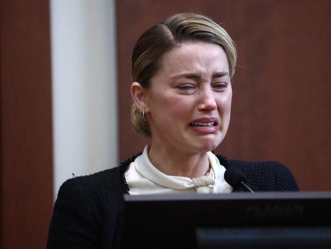 ‘F***ing ruined my life.’ Amber Heard breaks down as she detailed several incidents involving her ex-husband Johnny Depp in Australia. Picture: AFP