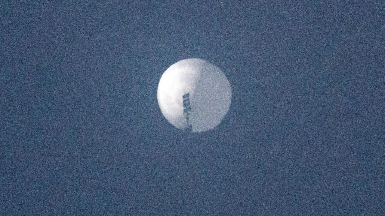 A suspected Chinese spy balloon in the sky over Billings, Montana. Picture: Chase Doak/AFP