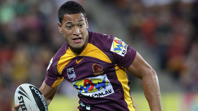 Folau during his time at the Brisbane Broncos. Picture: Getty