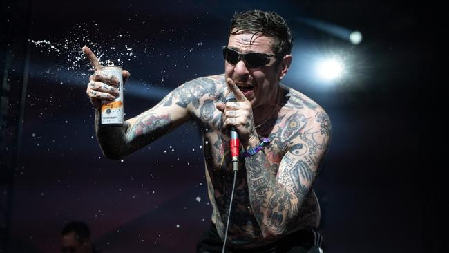Viagra Boys singer Sebastian Murphy performing at the Coachella Valley Music and Arts Festival in April in Indio, California. Picture: Scott Dudelson/Getty Images