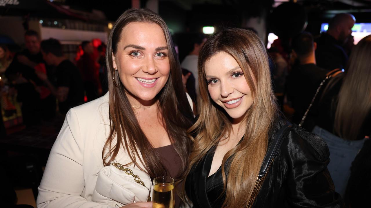 Jenna McManus and Ashleigh Jansen at The Sporting Globe Bar and Grill launch at Surfers Paradise for Gold Coast at Large. Picture, Portia Large.