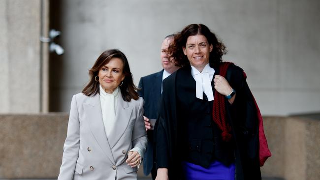 Lisa Wilkinson arrives at the Federal Court on Tuesday with her barrister Sue Chrysanthou. Picture: NCA NewsWire / Nikki Short