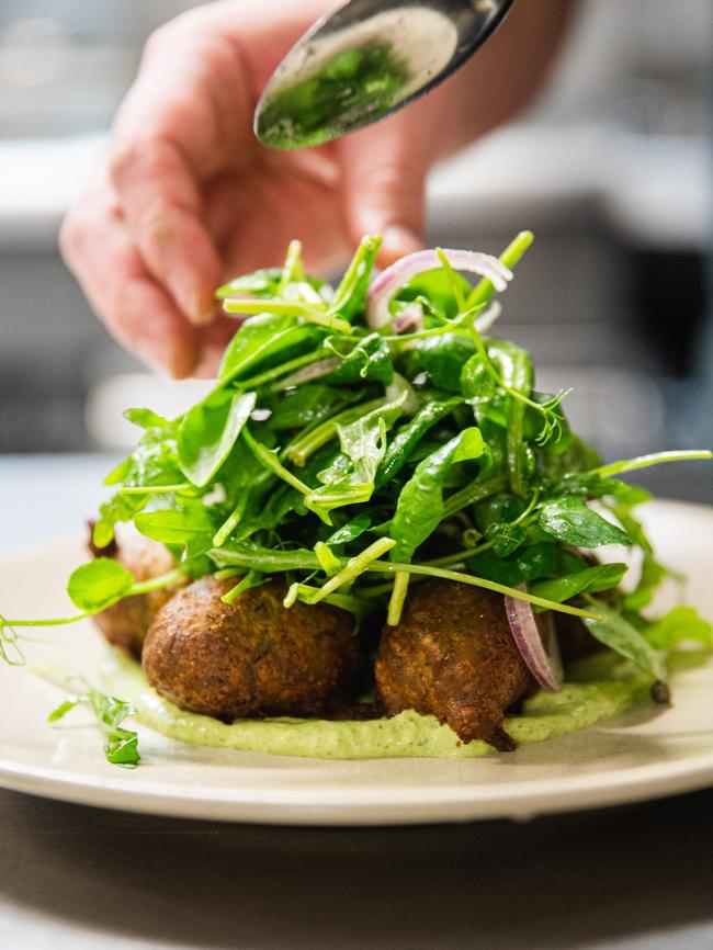 Zucchini and spinach fritters. Picture: Yeah Rad