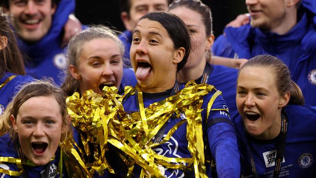 Sam Kerr is a popular member of the Chelsea team. Picture: Naomi Baker/Getty Images