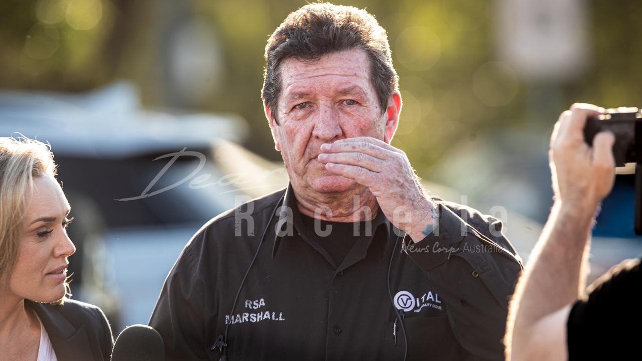 Person of interest in the murder of Rachelle Childs, Kevin Steven Correll, is questioned by investigative journalist Ashlea Hansen. Picture: Julian Andrews