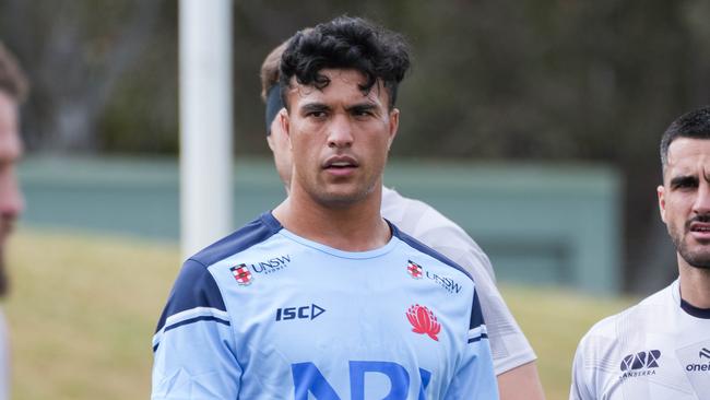 Joseph-Aukuso Suaalii trains with the Wallabies in Canberra. Photo by Rugby Australia