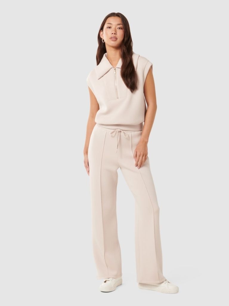 The Tiana Wide Leg Sweatpants in stone are your go-to for soft neutrals with maximum comfort. Picture: The Iconic