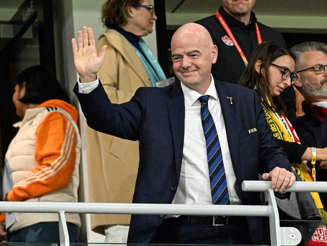 FIFA President Gianni Infantino watched his first game when Canada took on Australia. Picture: William West/AFP