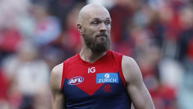 Max Gawn could return to lead Melbourne against Fremantle in Perth on Sunday. Picture: Michael Klein