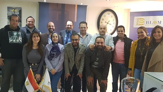 Sam Aziz (centre, back row) with Bloom Business School Cairo’s 2019 MBA students.