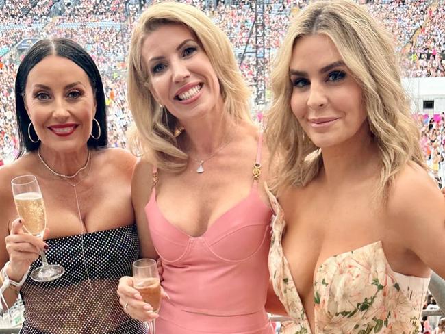 Terry Biviano and Kate Adams at Taylor Swift's Eras Tour concert in Sydney with Nova talk show host Jaquie Blaze. Picture: Supplied