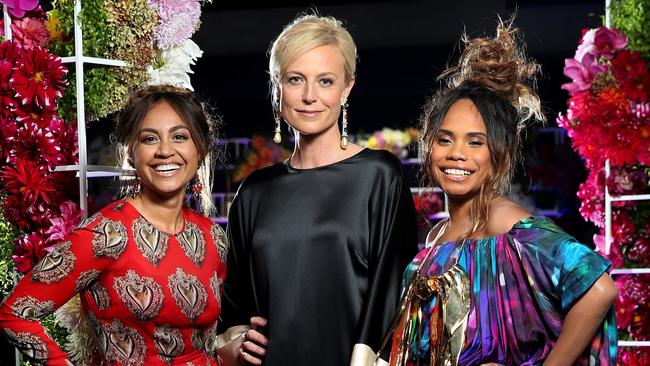 Jessica Mauboy, Marta Dusseldorp and Ngaiire in party mode at the 2015 InStyle Women of Style Awards. Picture: Richard Dobson