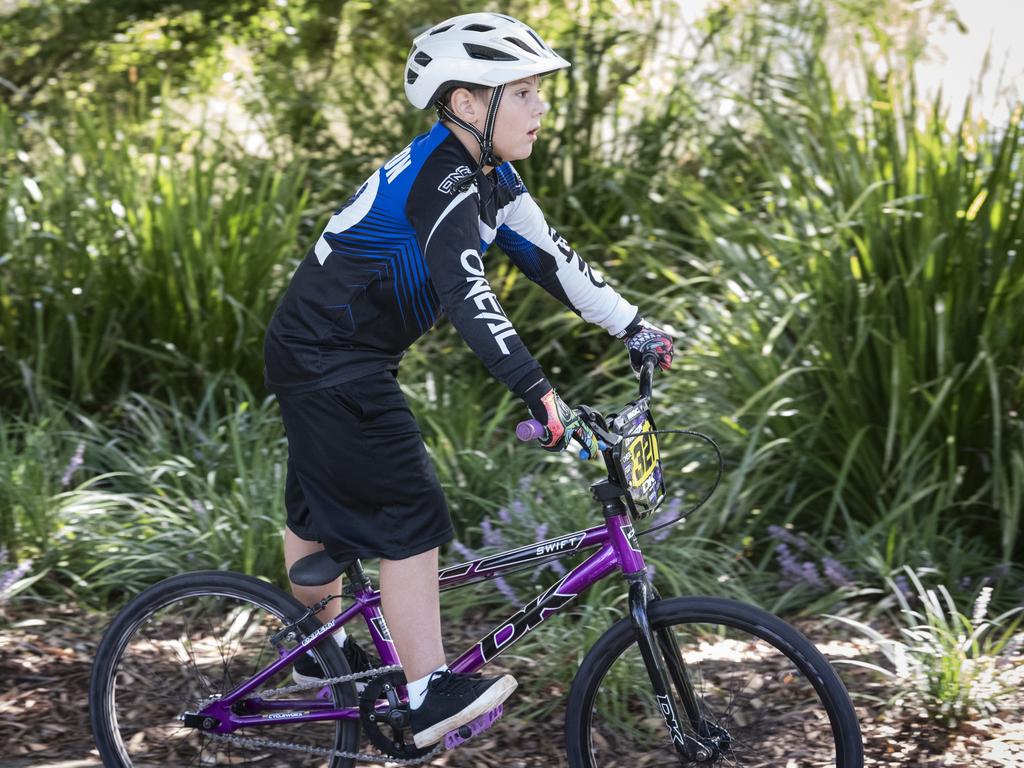 Toowoomba BMX Club member Emmett Dawson on the Community Bike Ride. Picture: Kevin Farmer