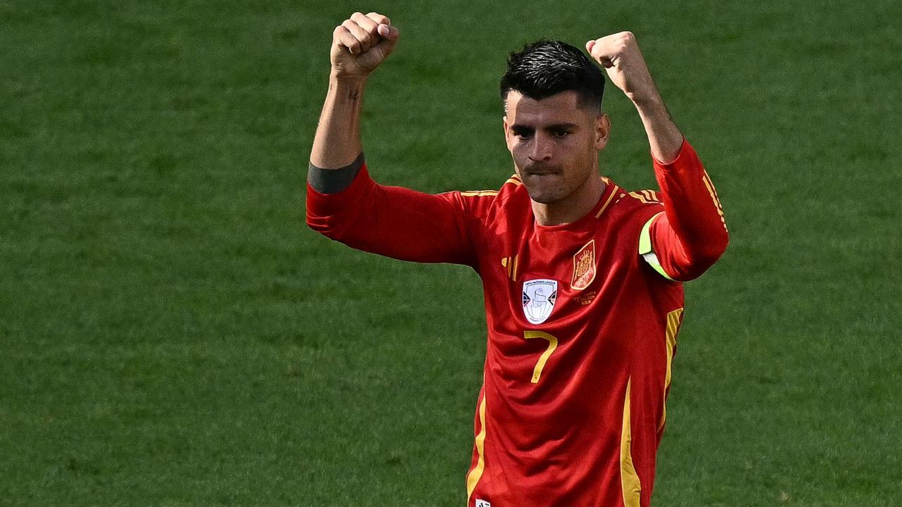 Alvaro Morata was on the scoresheet for Spain. (Photo by GABRIEL BOUYS / AFP)