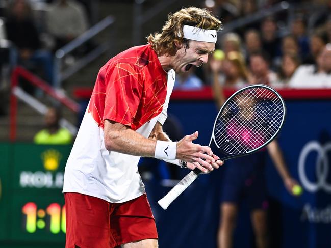 As he so often is Andrey Rublev was an angry man. Picture: Minas Panagiotakis/Getty Images