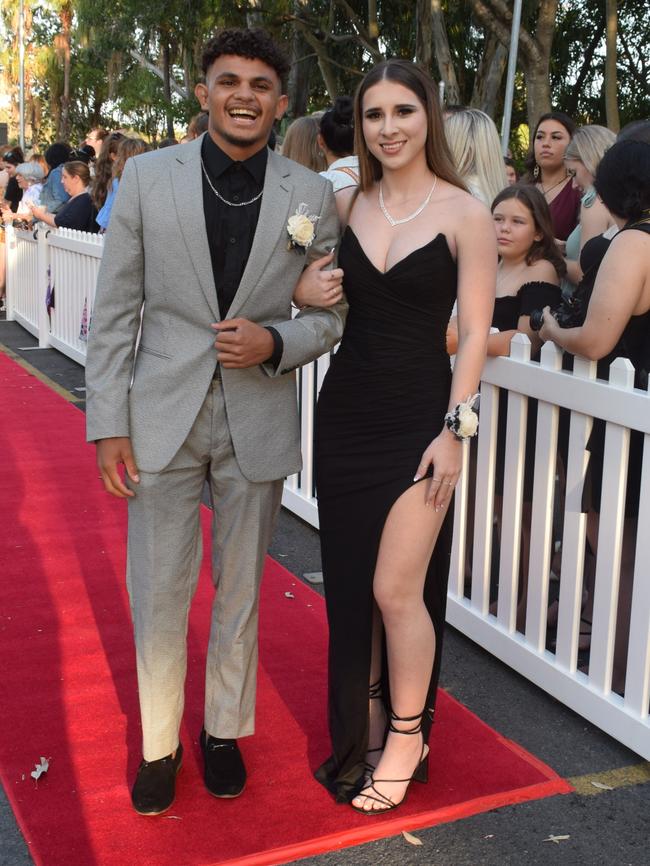 Zac Richards and Shanele Boske at the North Rockhampton High School Formal 2023.