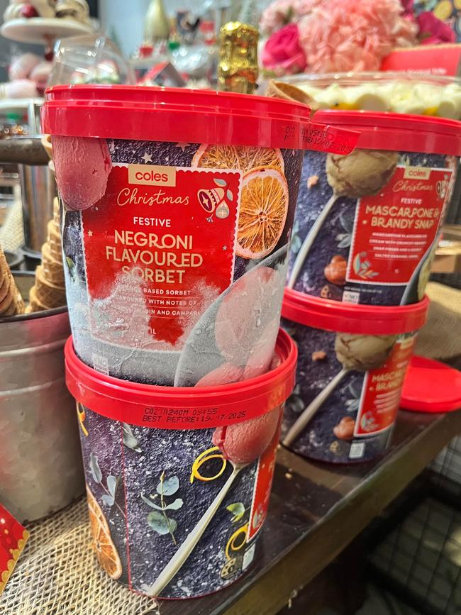 Coles has introduced an ice cream inspired by Negroni. Picture: news.com.au/Claudia Poposki