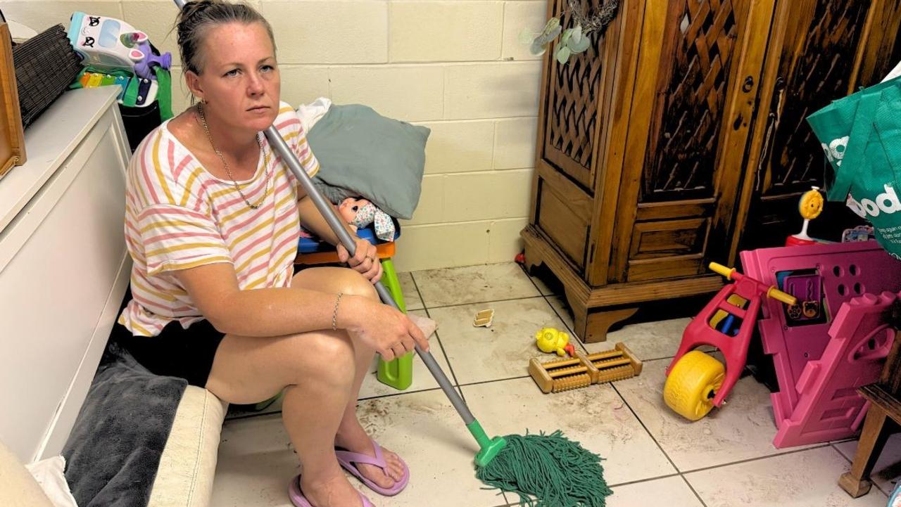 Fiona Wilkinson’s family home in Currajong was transformed into a sewage-filled disaster zone during the flash flooding on Wednesday morning. Picture: Natasha Emeck