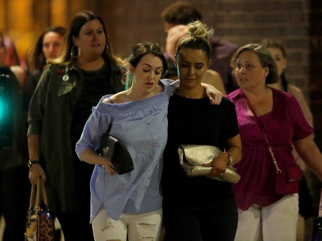 Concertgoers leaving Manchester Arena after the attack. Picture: Getty