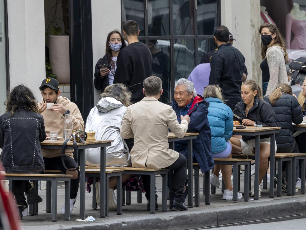 Diners behave responsibly on Chapel St — but not everyone was on their best behaviour on the weekend. Picture: David Geraghty