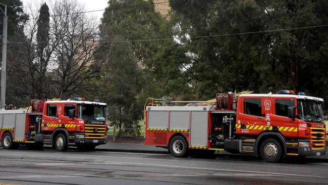 Fire crews were called to the Maryborough house following reports of a fire. Picture: NewsWire / Andrew Henshaw