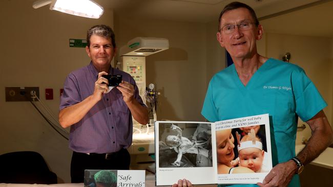 Paediatrician Dr Tim Warnock and late obstetrician Dr Tom Wright. Dr Warnock has dismissed rumours the private hospital’s maternity unit would close following Dr Wright’s death.