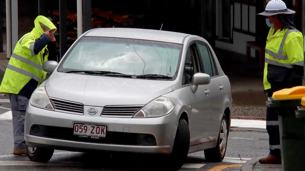 Drive-through Covid testing site at Highgate Hill. Photo: David Clark.