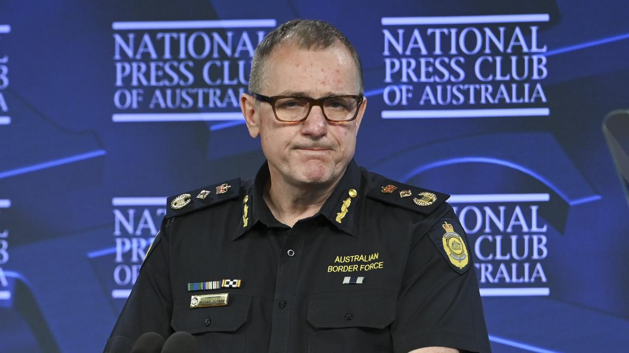 Outgoing Australian Border Force Commissioner Michael Outram has warned the country’s borders are in “perpetual crisis”. Picture: NewsWire / Martin Ollman