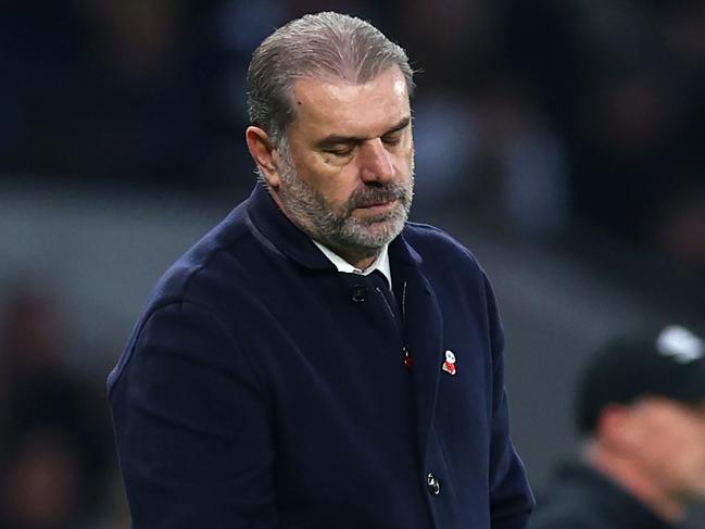 Ange Postecoglou said Tottenham’s performance was “unacceptable”. Picture: Getty Images