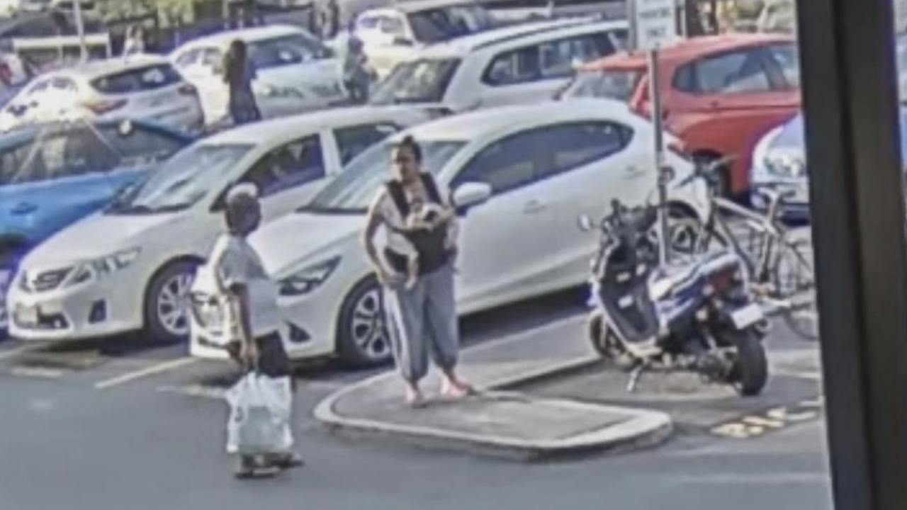 CCTV of the last time a baby was seen alive at Buranda Shopping Centre. Picture: QPS