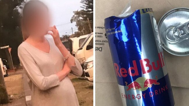 A heavily pregnant McAlister watched as police found a Red Bull can of cocaine in the couple’s car.