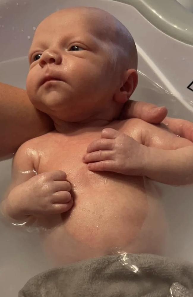 The Queensland Times Cutest Ipswich Summer Baby 2022 competition: “Leo Parsons mesmerised by Granmama as he is bathed,” says Chloe Morse.