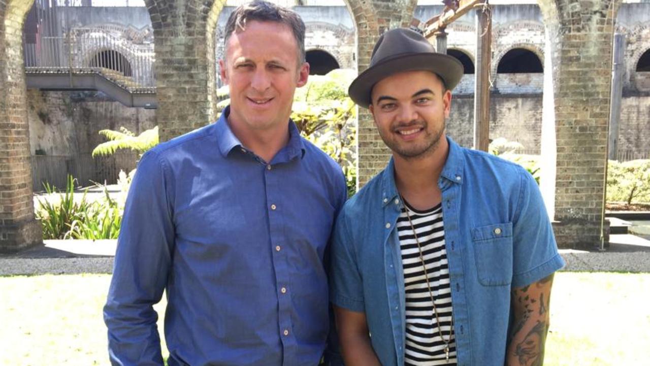 Titus Day and Guy Sebastian in happier times. Picture: Supplied