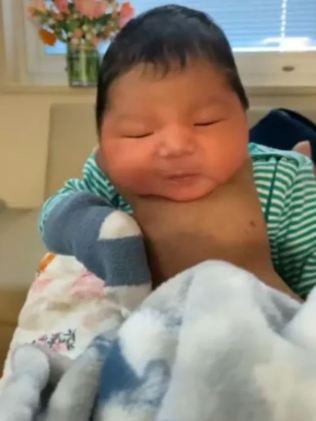 Maira's baby weighed a whopping four-and-a-half kilos. Picture: TikTok